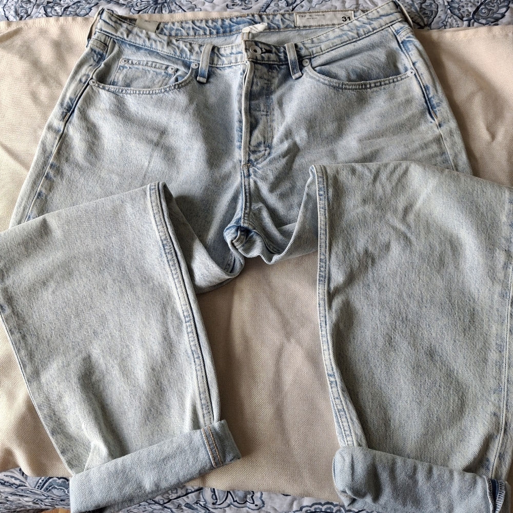 Rag N Bone Light Wash Women’s Button Fly High Waisted Jeans
